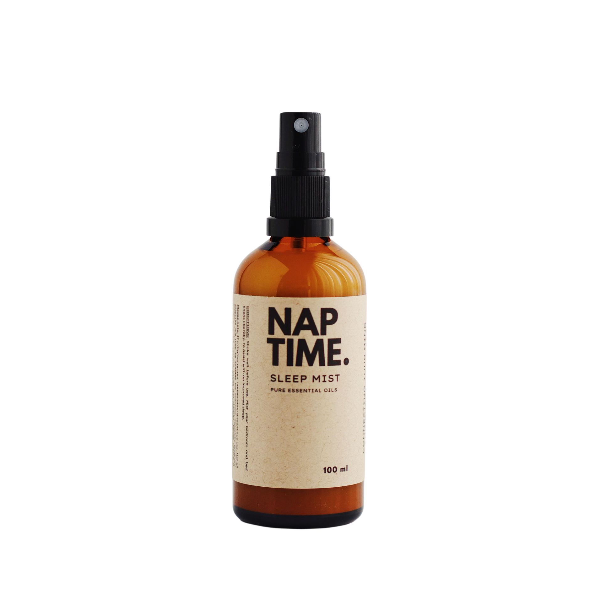 The image features Australia’s Best all-natural sleep spray. It includes one 100 ml bottle of sleep mist with spray nozzles.  The Product is labelled with a minimalism design, containing pure essential oils designed to promote better sleep naturally.